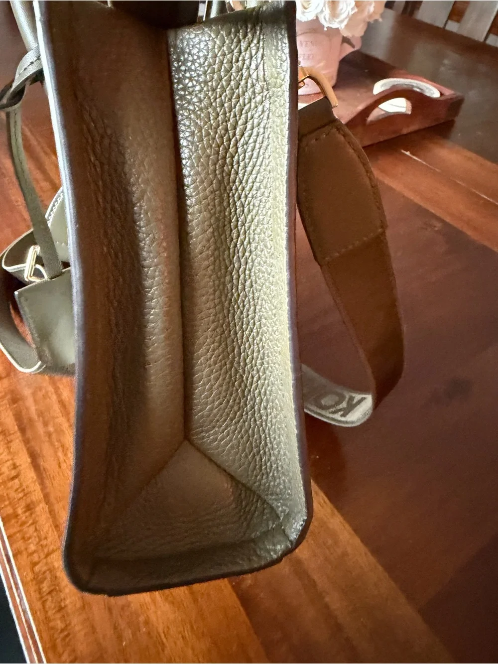 MICHAEL Michael Kors Olive Green Logo Crossbody Bag White MK Print 35T4G4FC7L